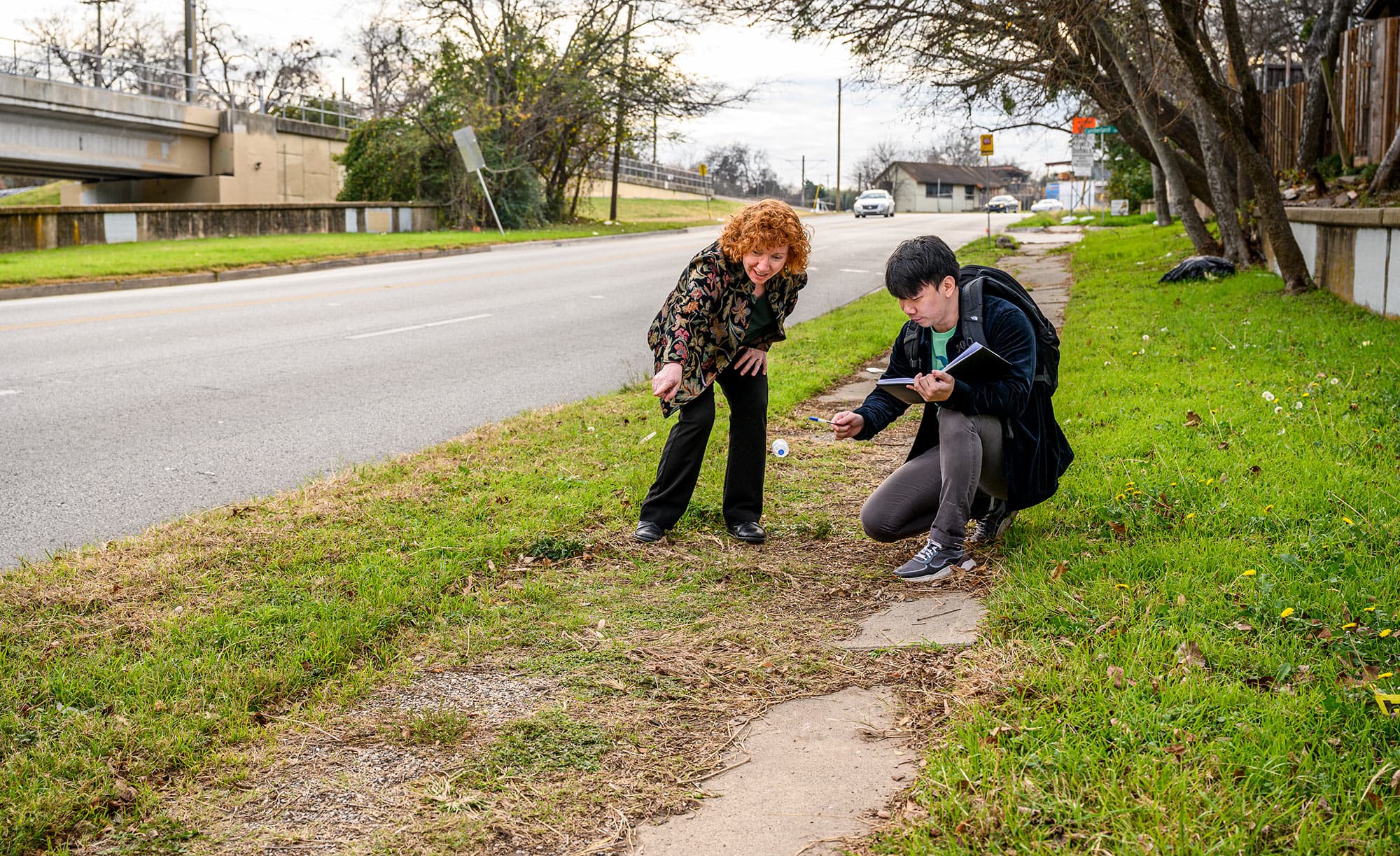 Researchers analyzing neighborhood infrastructure